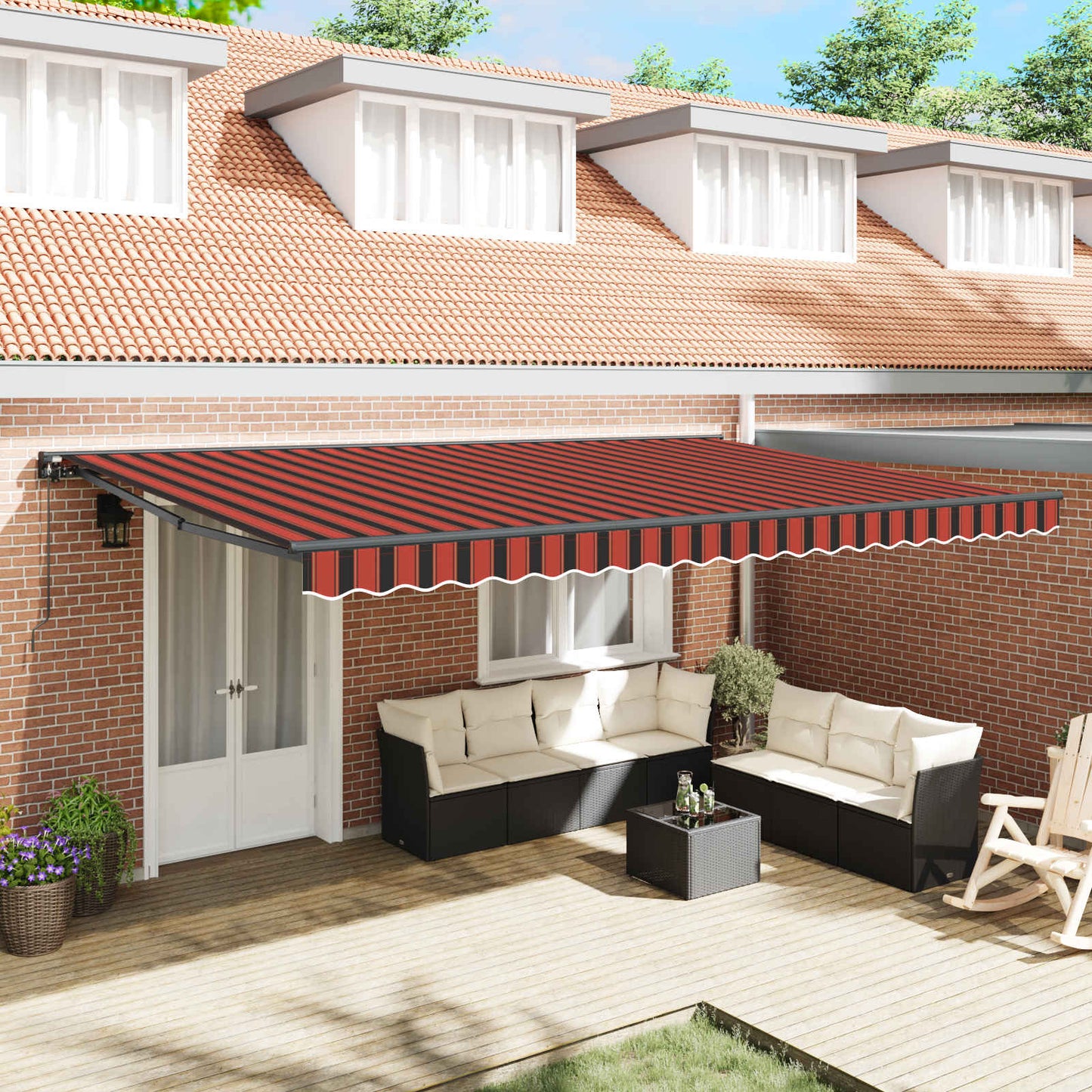 Awning Frame Orange and Black 500 x 300 cm