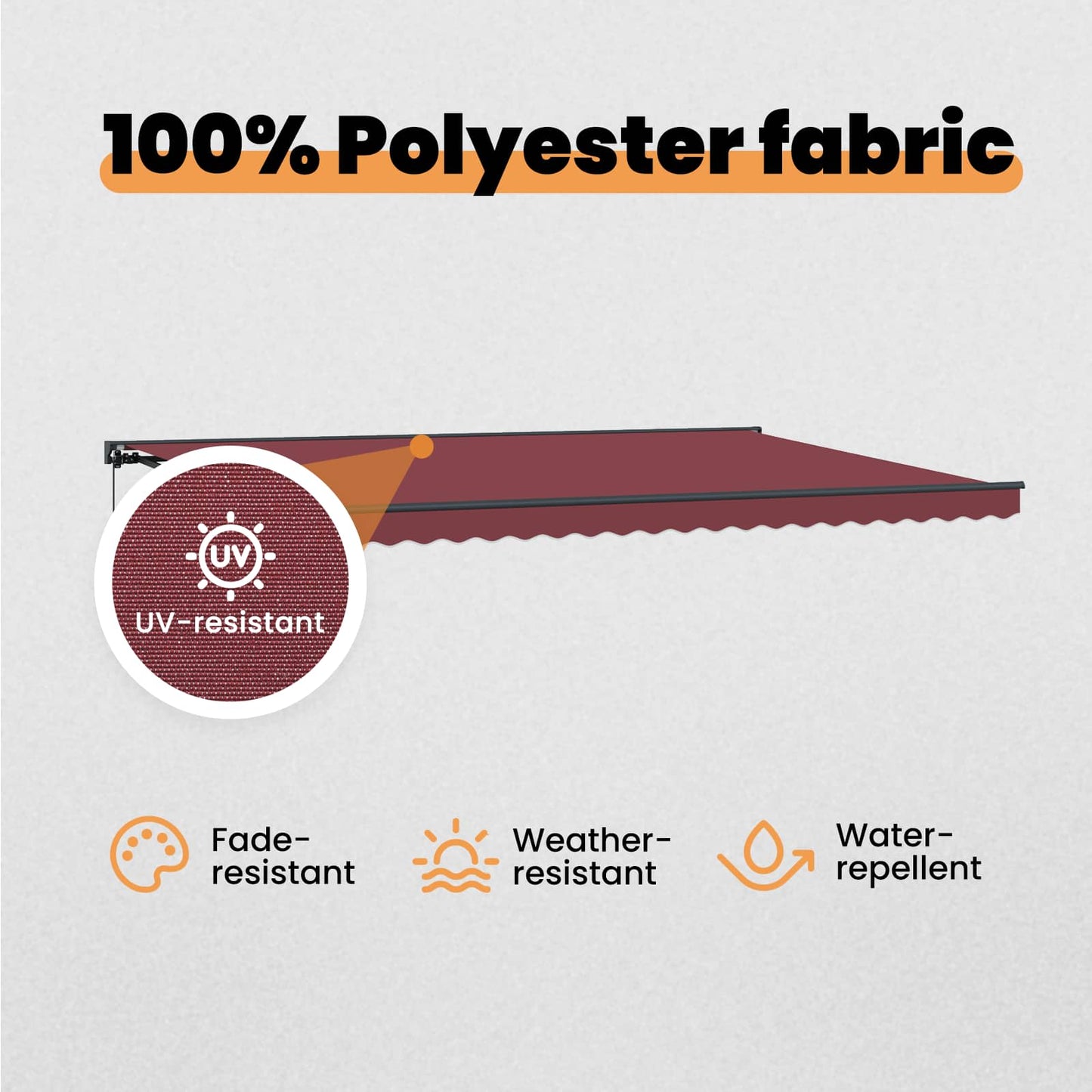 Awning Frame Burgundy 500 x 300 cm Polyester with PU coating