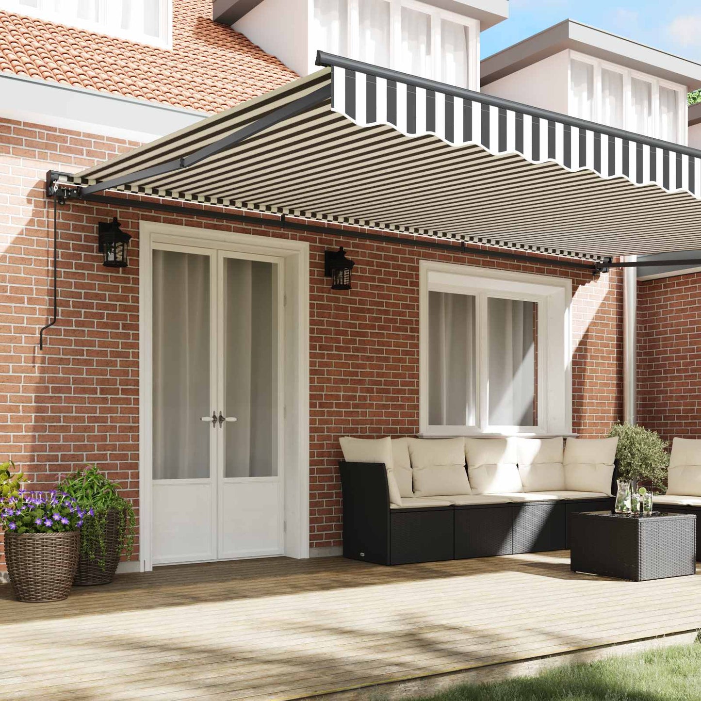 Awning Frame Anthracite and White 500 x 300 cm