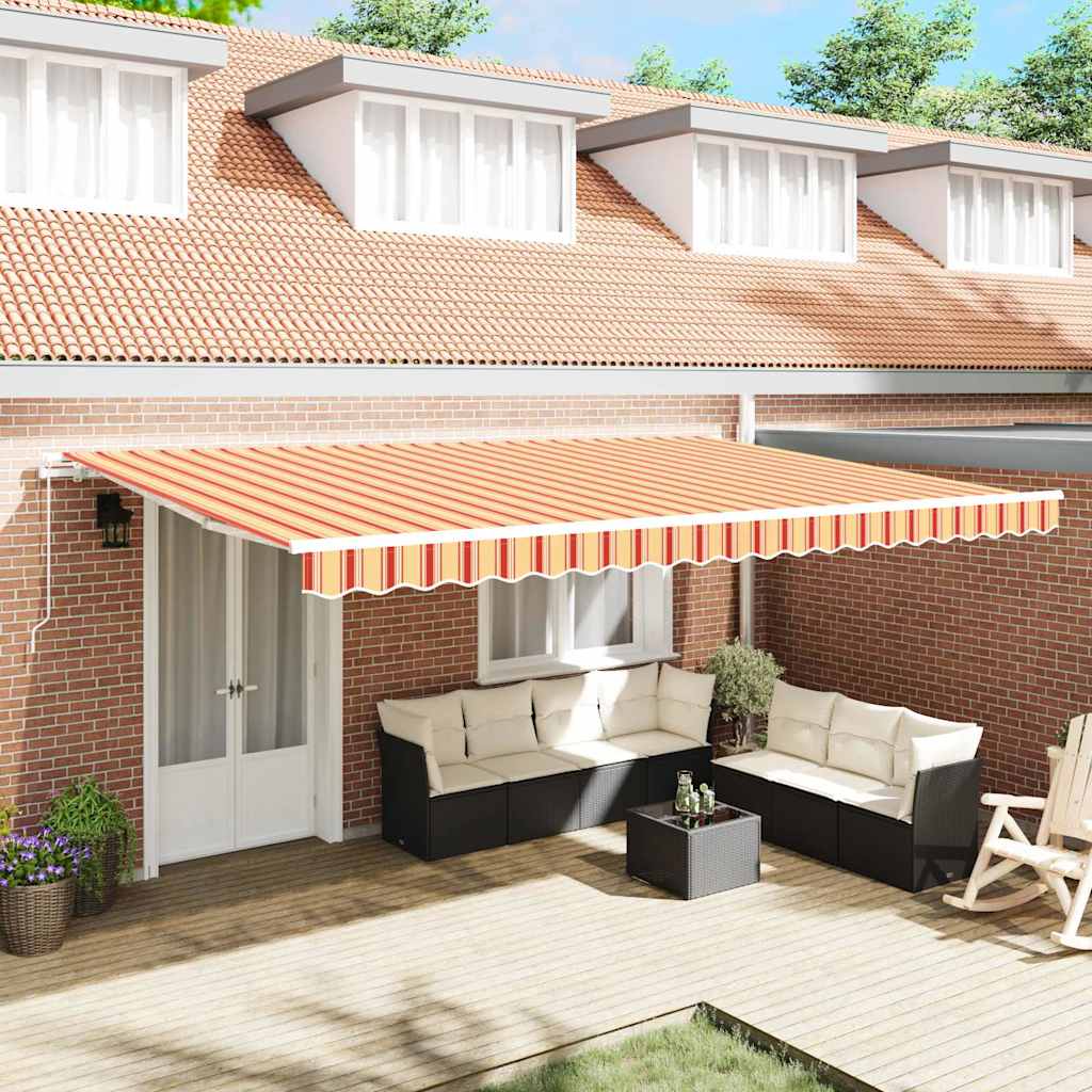 Retractable Awning Yellow and Orange 500 x 300 x 165 cm