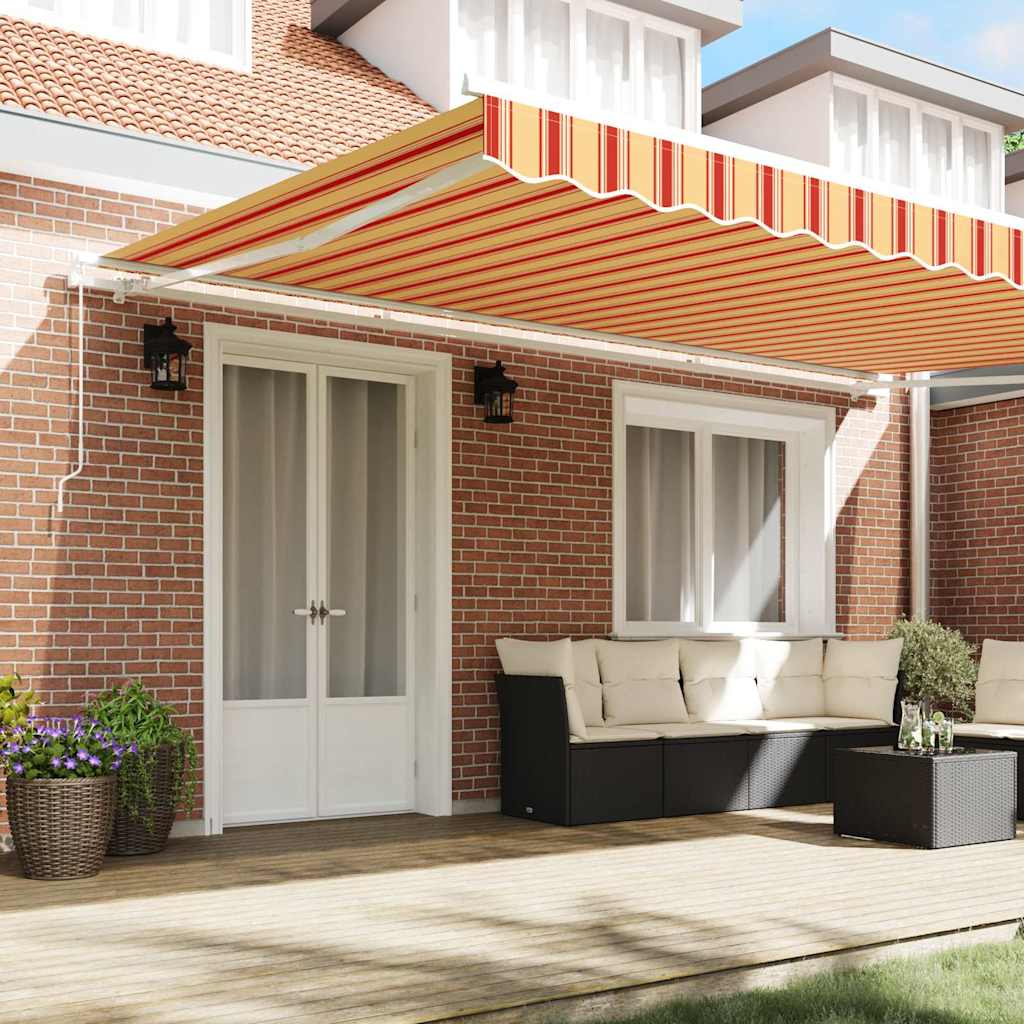 Retractable Awning Yellow and Orange 500 x 300 x 165 cm