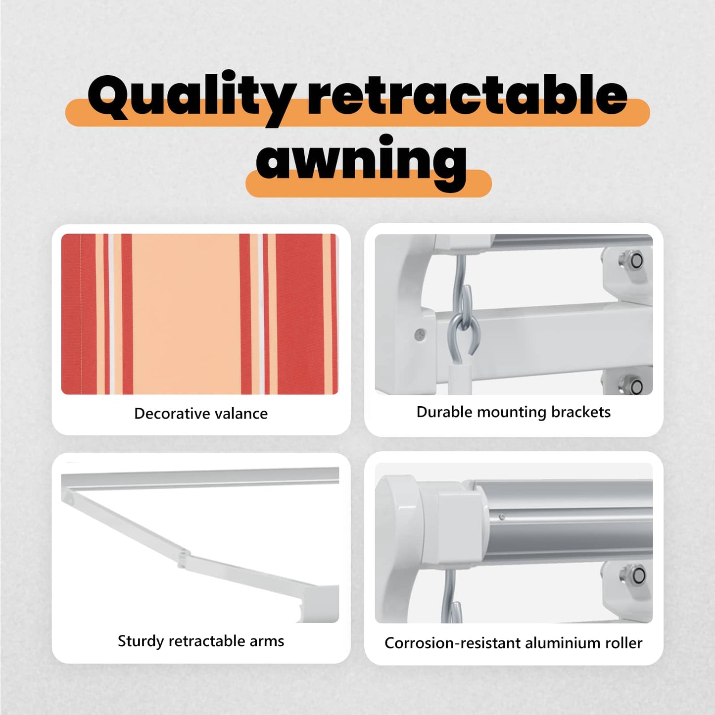 Retractable Awning Yellow and Orange 500 x 300 x 165 cm