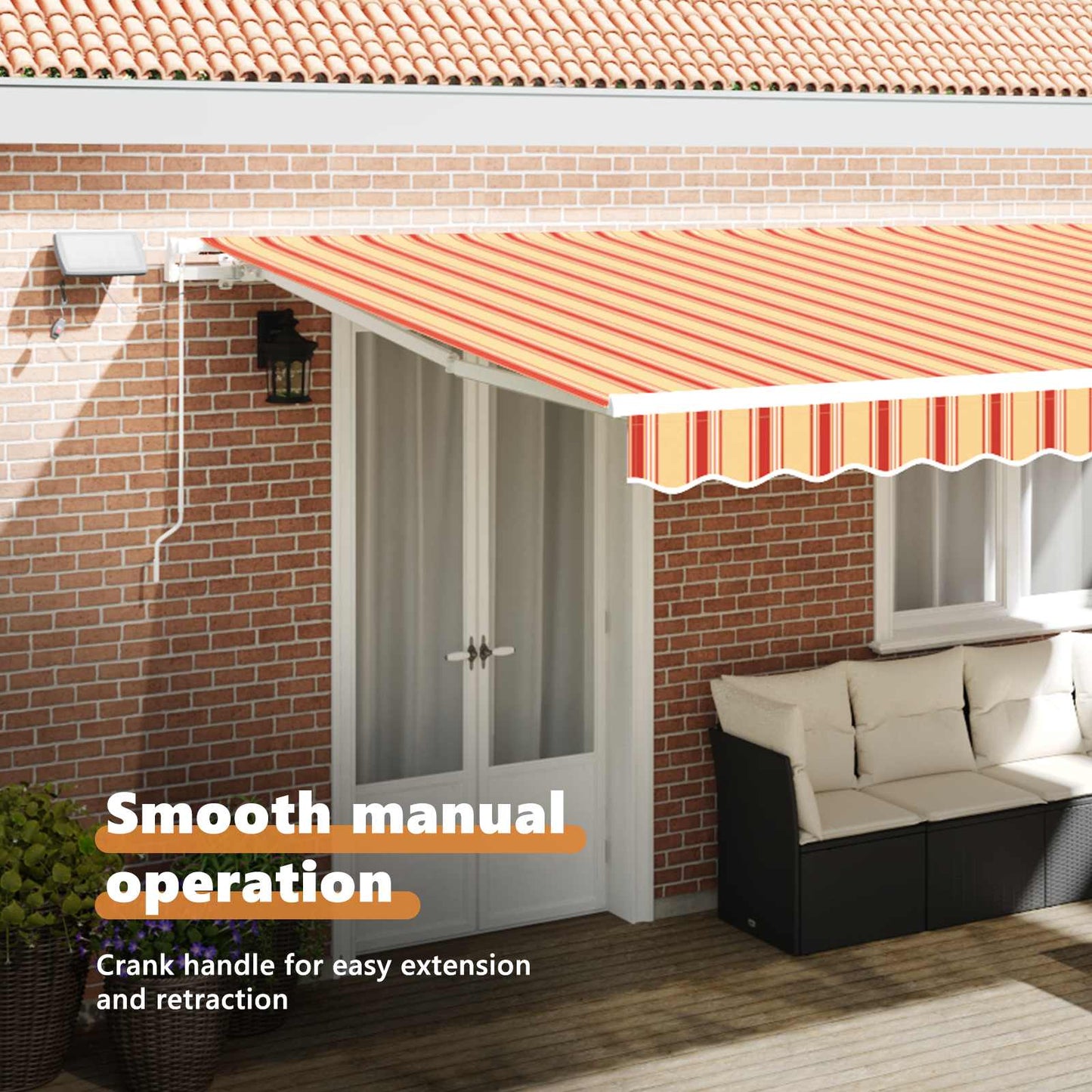 Retractable Awning Yellow and Orange 500 x 300 cm