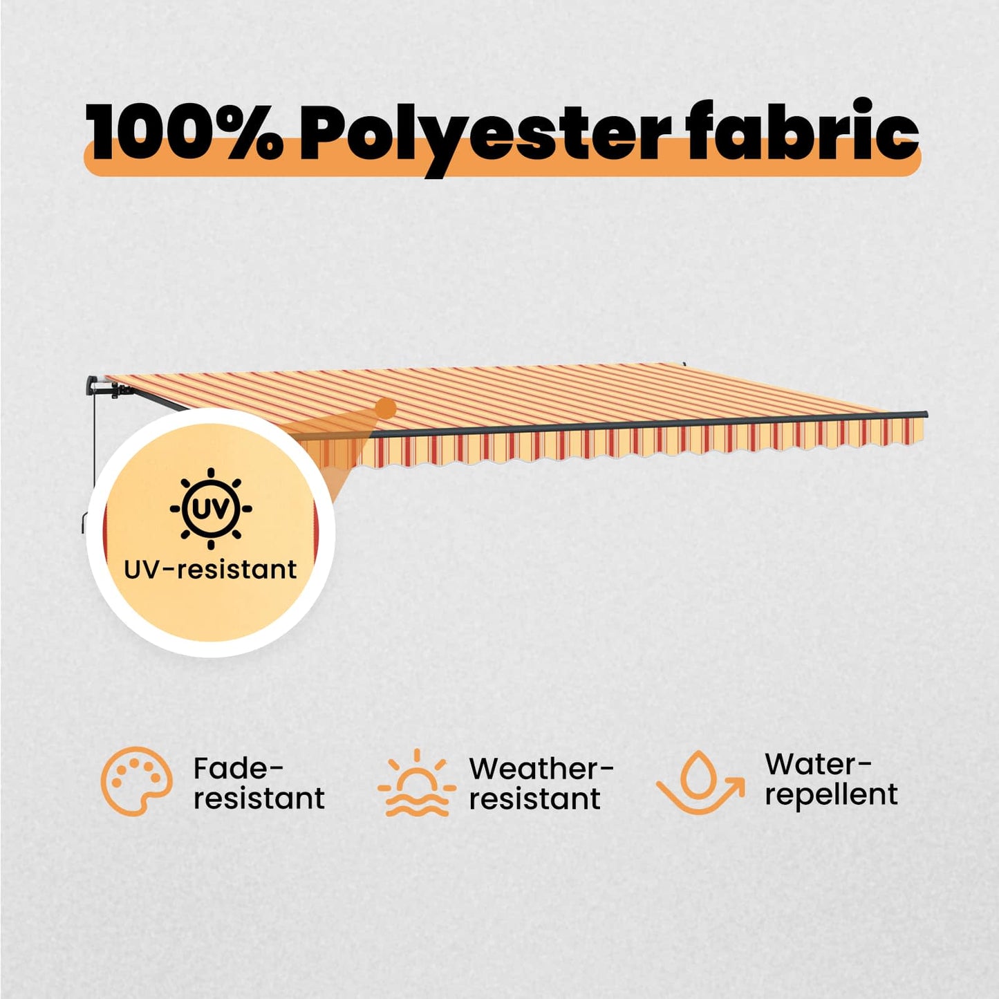 Retractable Awning Yellow and Orange 500 x 300 cm