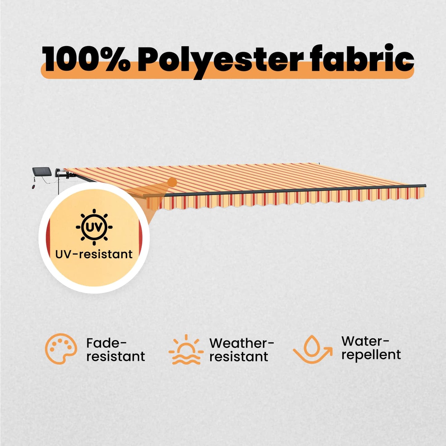 Retractable Awning Yellow and Orange 500 x 300 cm