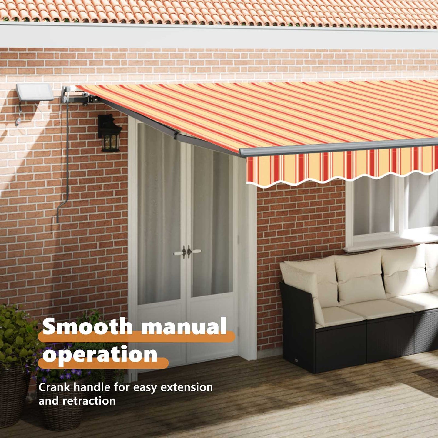 Retractable Awning Yellow and Orange 500 x 300 cm