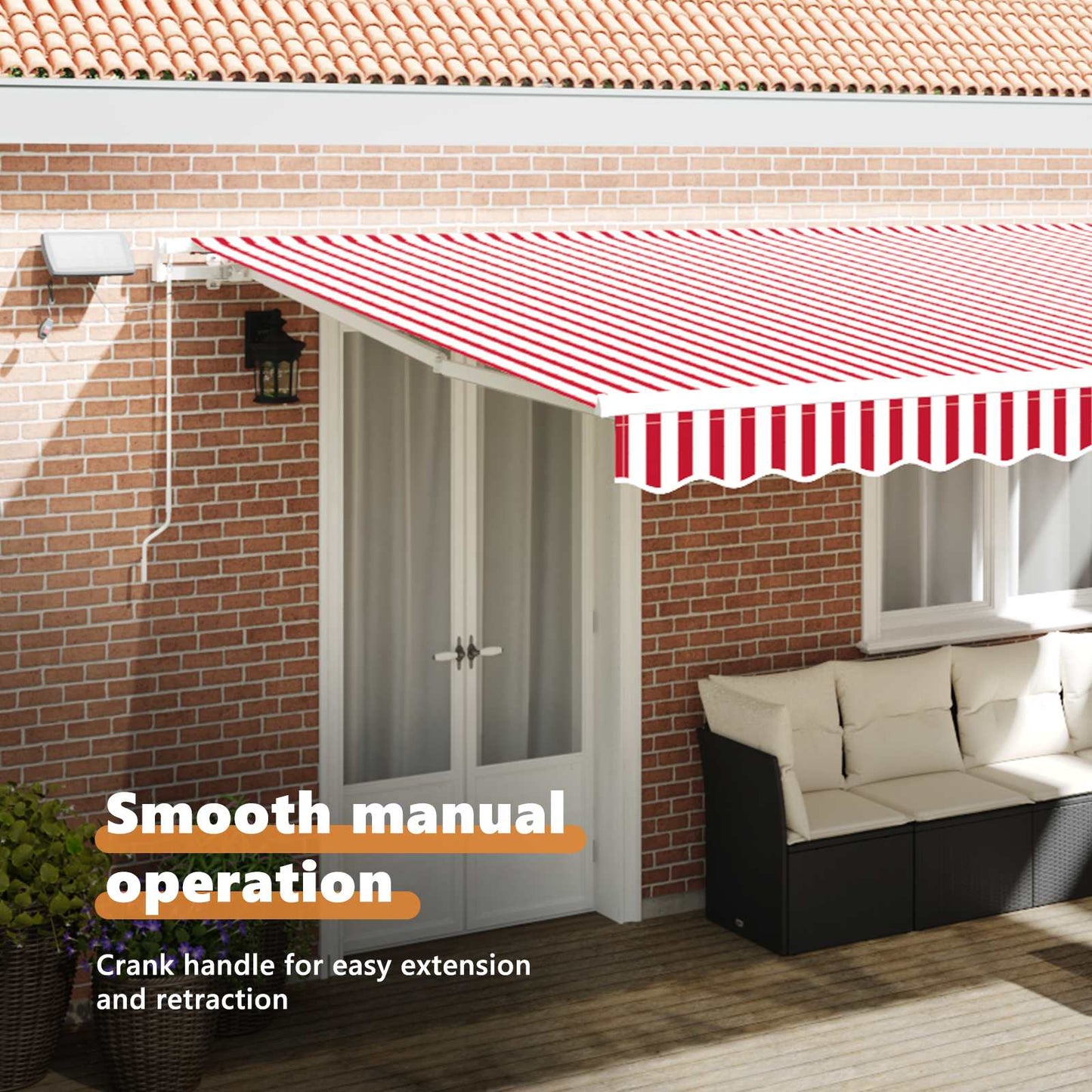 Retractable Awning Red and White 500 x 300 cm