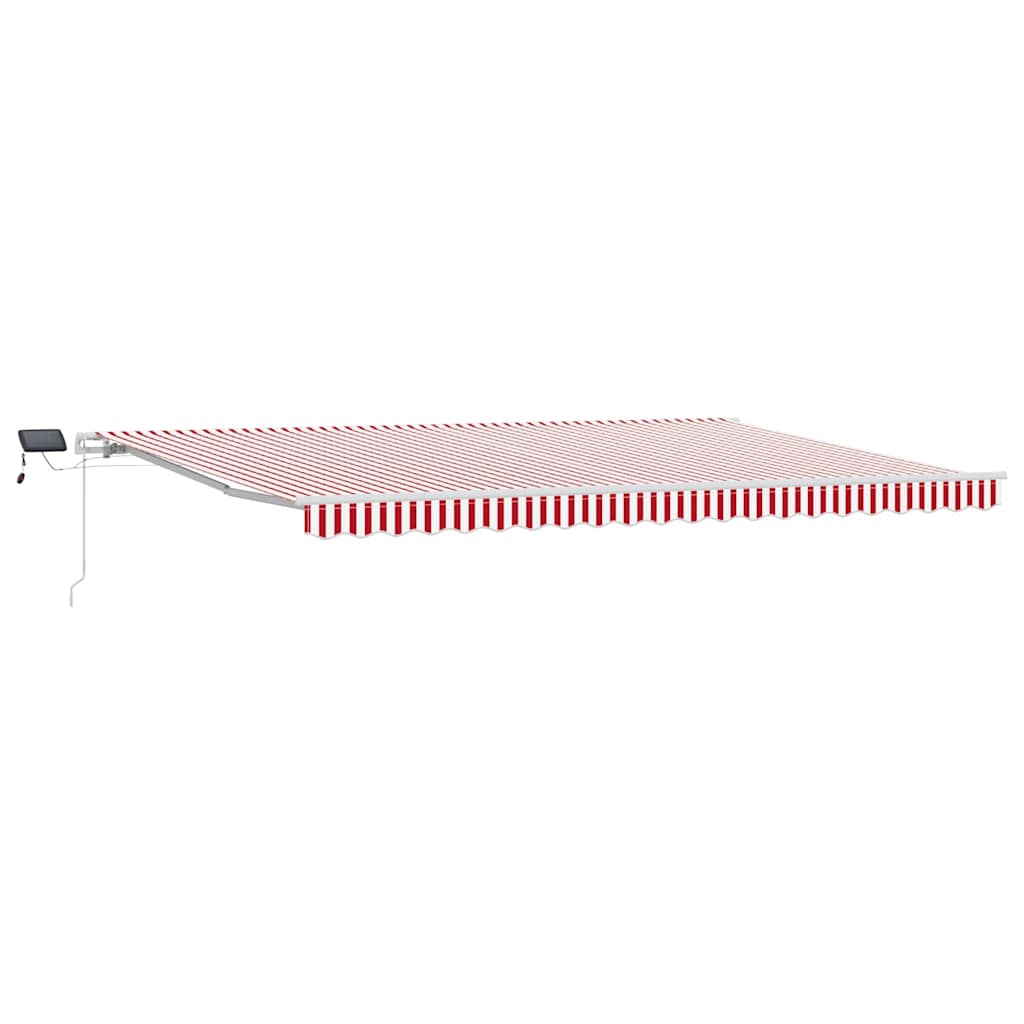 Retractable Awning Red and White 500 x 300 cm Fabric and Steel