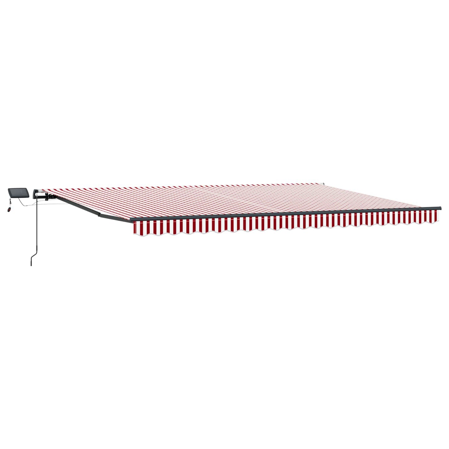 Retractable Awning Manual Red and white 500 x 300 cm Fabric
