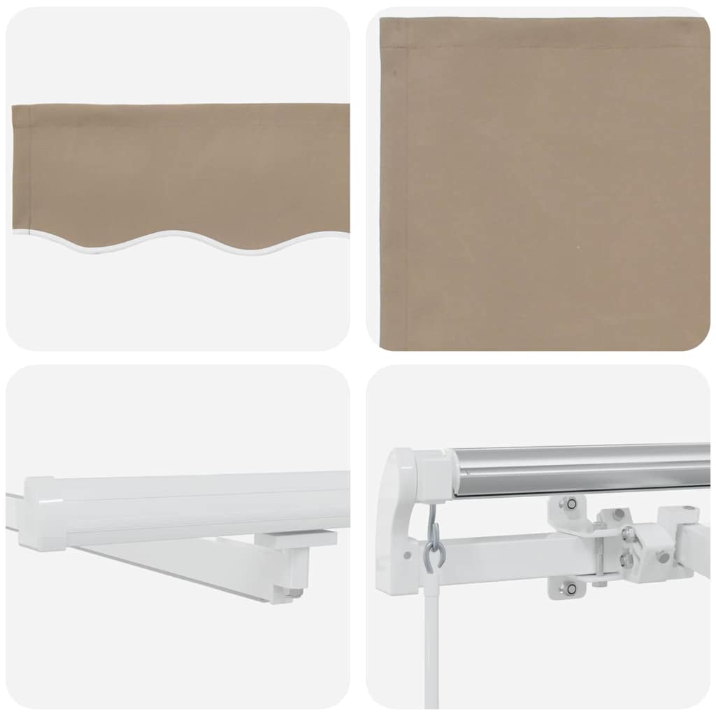 Retractable Awning Manual Beige 500 x 300 cm Fabric and Steel