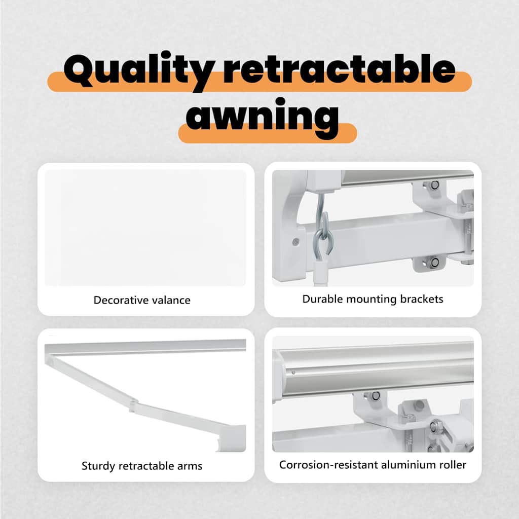 Retractable Awning White 500 x 300 x 165 cm
