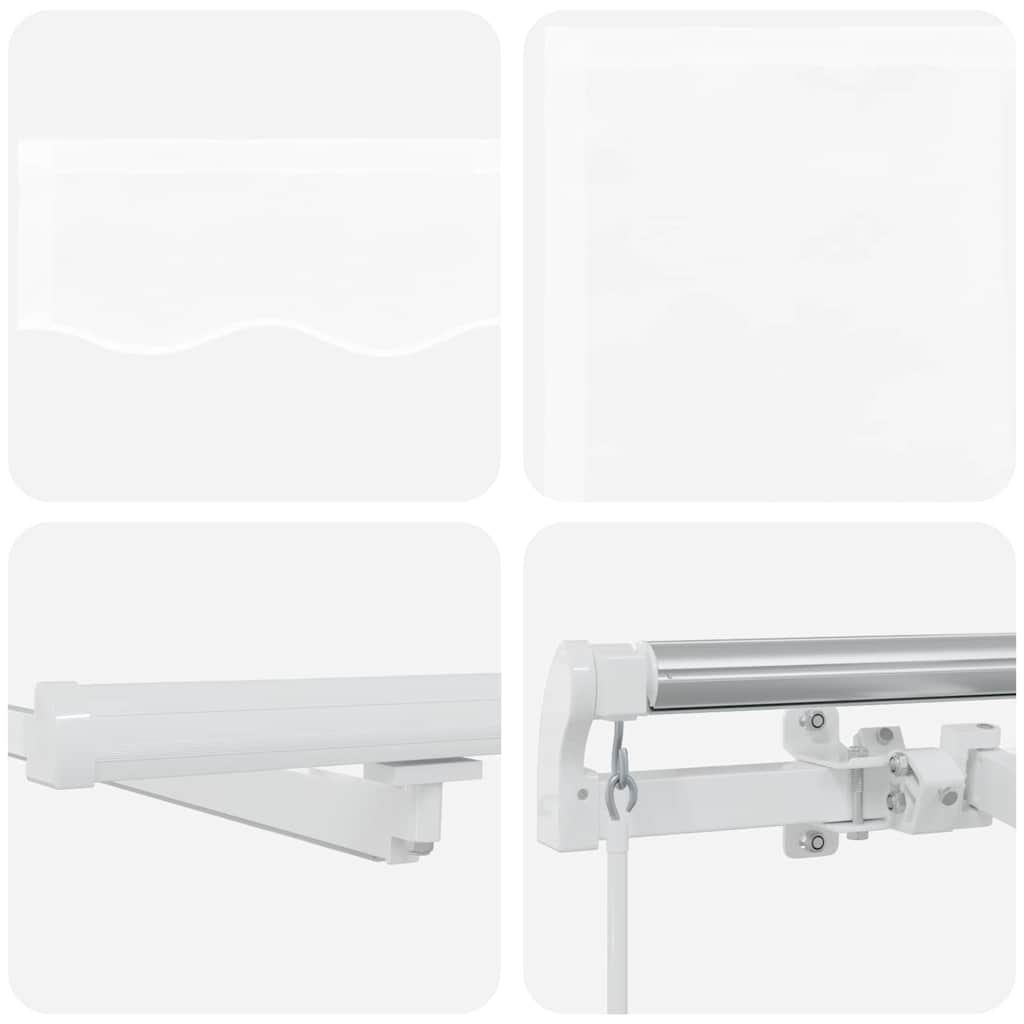 Retractable Awning Manual White 500 x 300 cm Fabric and Steel