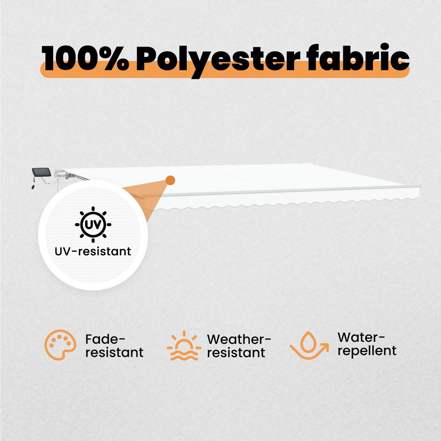 Retractable Awning White 500 x 300 cm Fabric and Aluminium