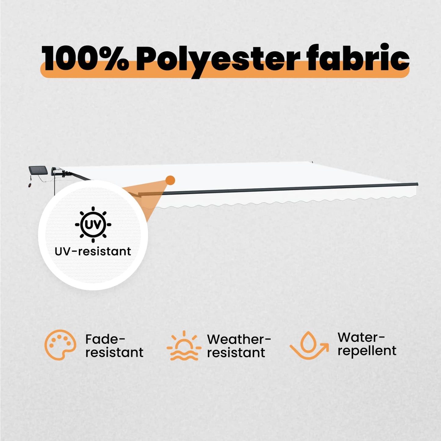 Retractable Awning White 500 x 300 cm Fabric and Aluminium