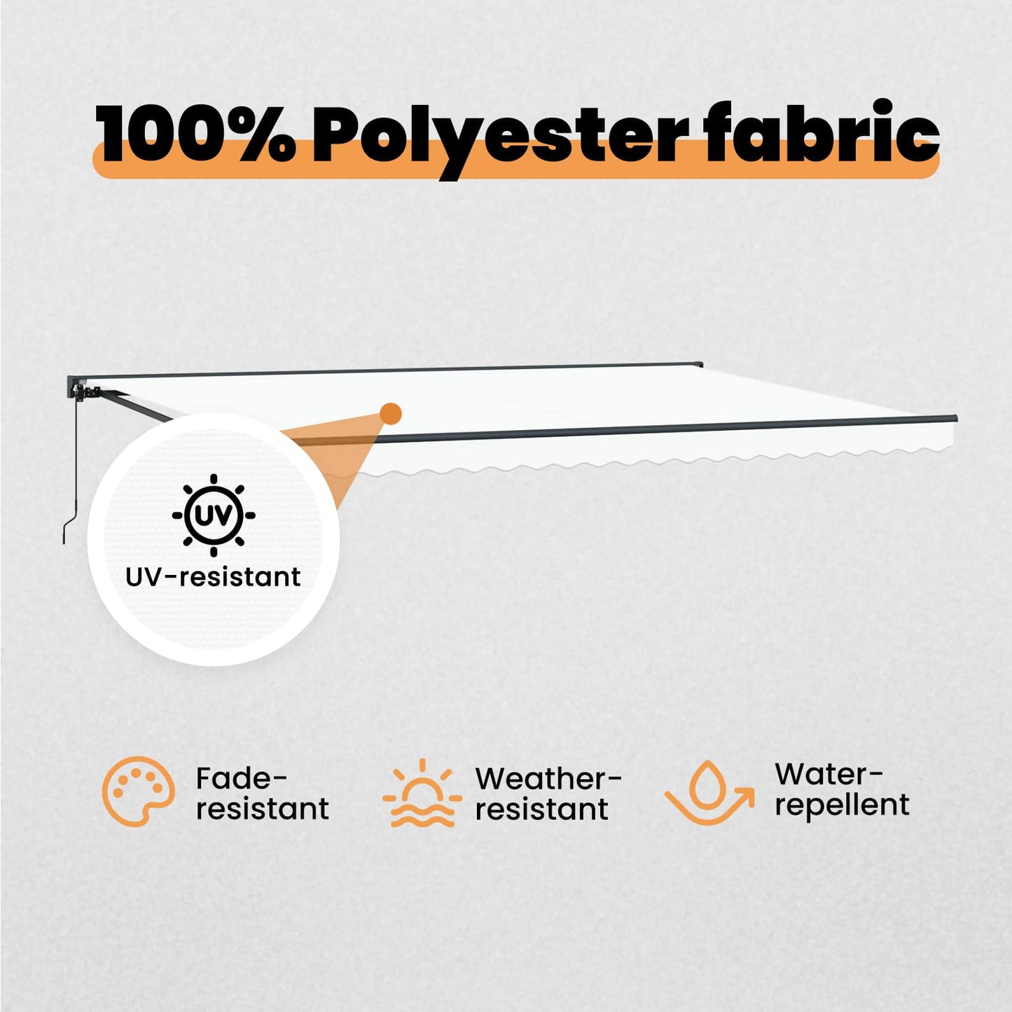 Awning Frame White 500 x 300 cm Polyester with PU coating