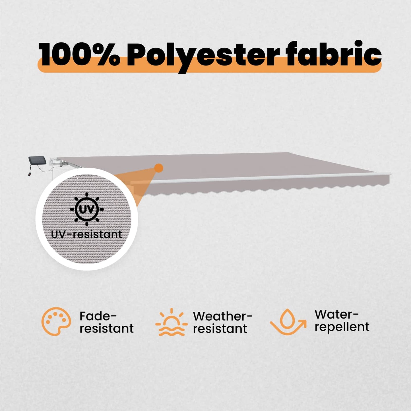 Retractable Awning Light Grey 500 x 300 cm Fabric and Aluminium