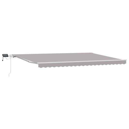 Retractable Awning Light Grey 500 x 300 cm Fabric and Aluminium