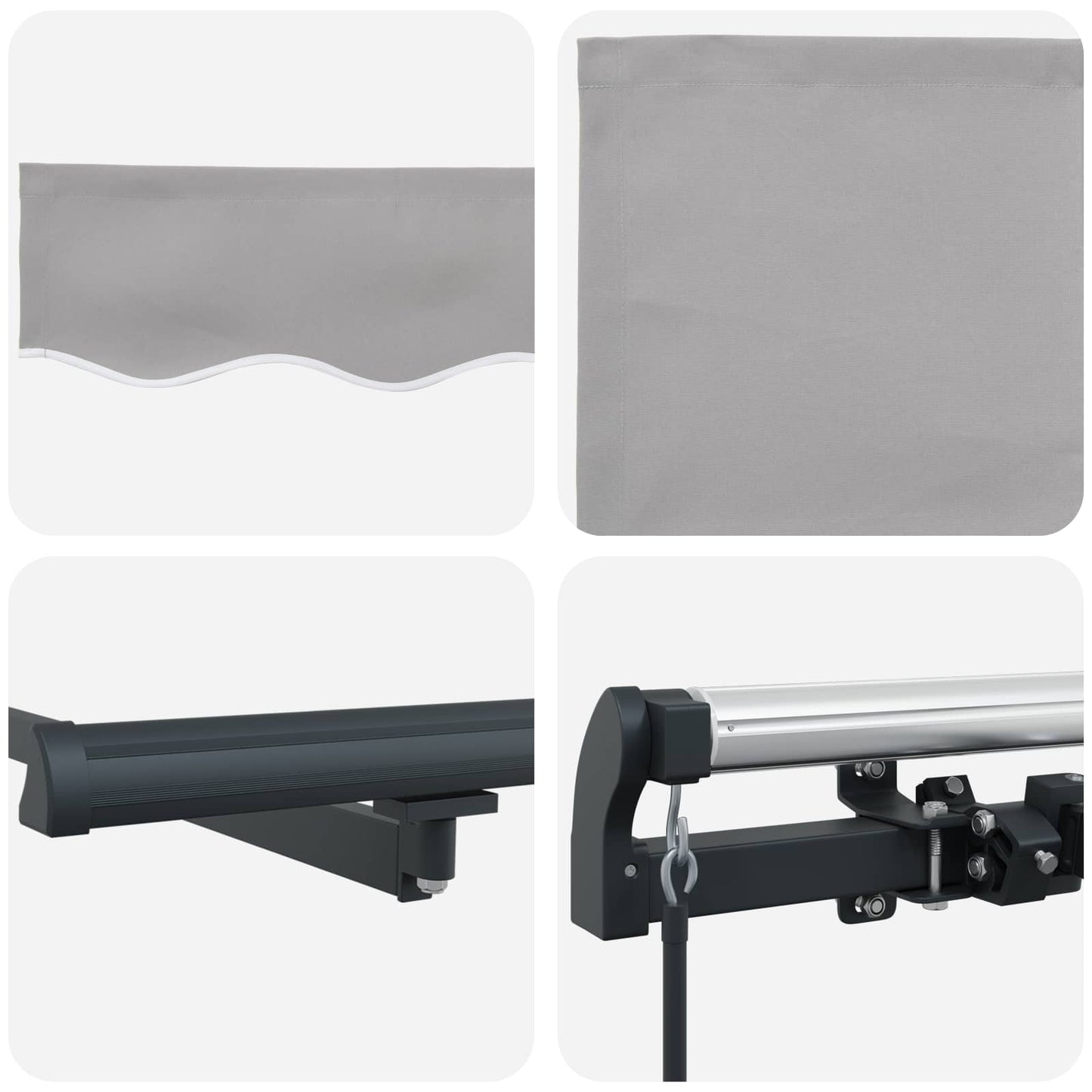 Retractable Awning Light Grey 500 x 300 cm Polyester and Steel