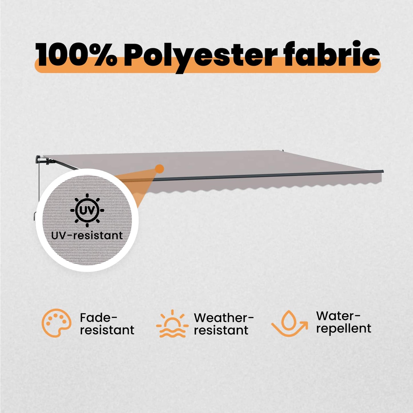 Retractable Awning Light Grey 500 x 300 cm