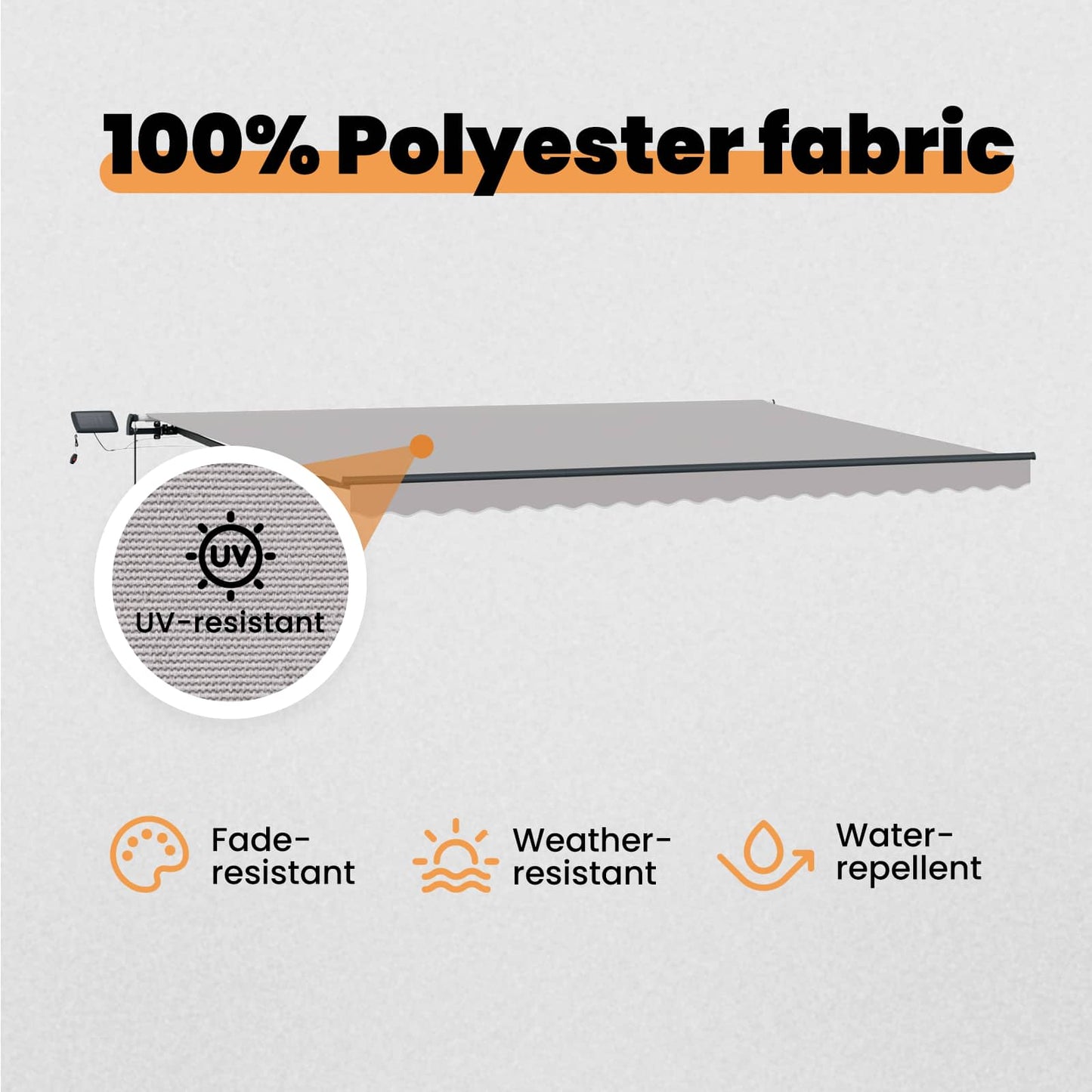 Retractable Awning Light Grey 500 x 300 cm Fabric and Aluminium