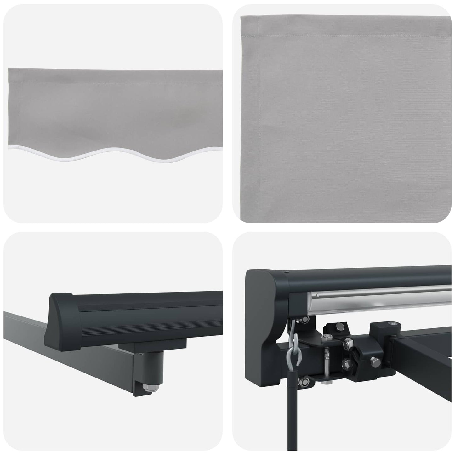 Awning Frame Light Grey 500 x 300 cm Polyester with PU coating