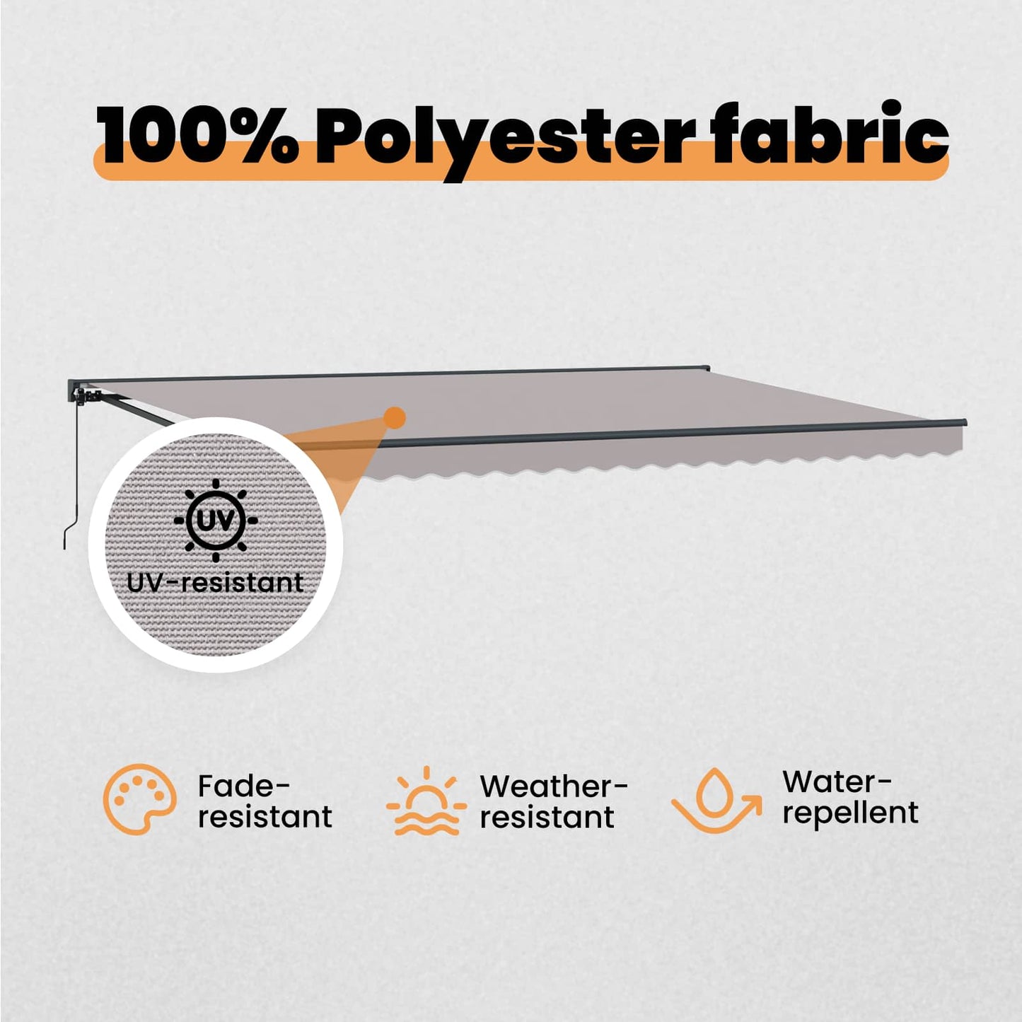 Awning Frame Light Grey 500 x 300 cm Polyester with PU coating