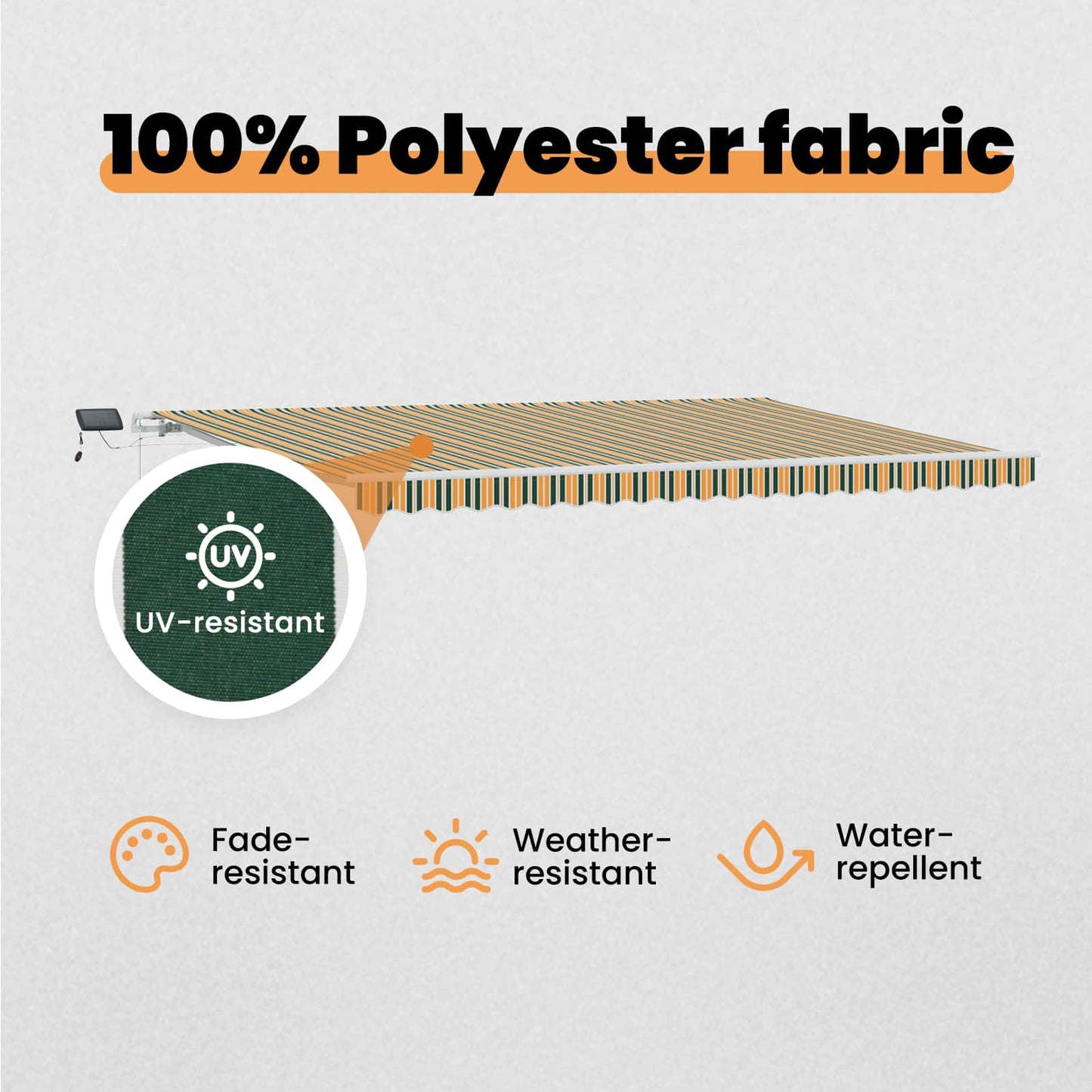 Retractable Awning Green and yellow 500 x 300 cm