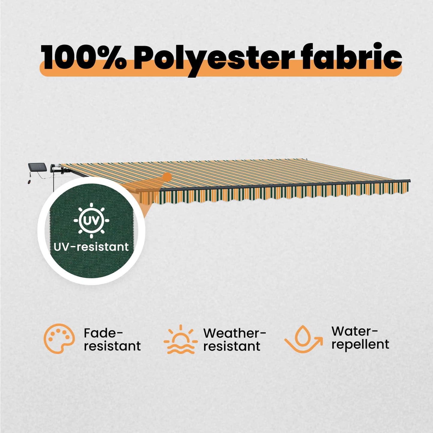 Retractable Awning Green and yellow 500 x 300 cm