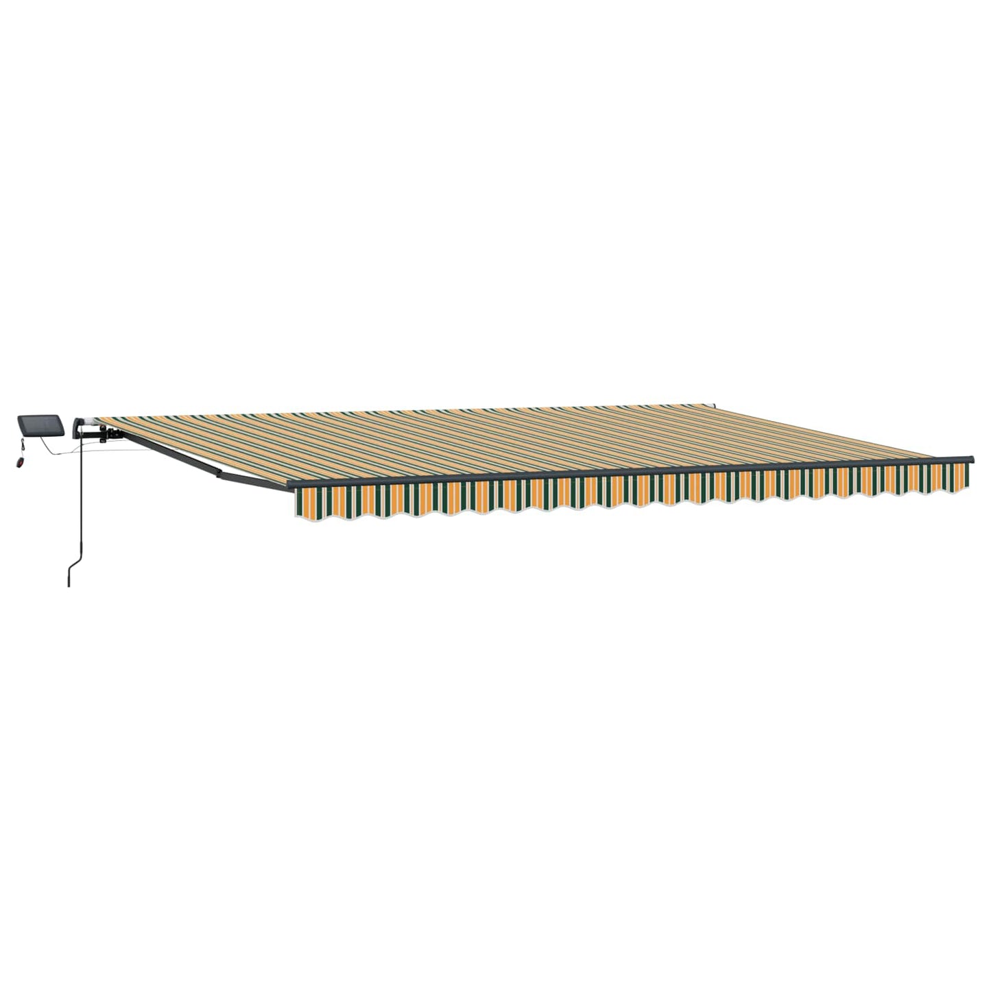 Retractable Awning Manual Green and yellow 500 x 300 cm Fabric