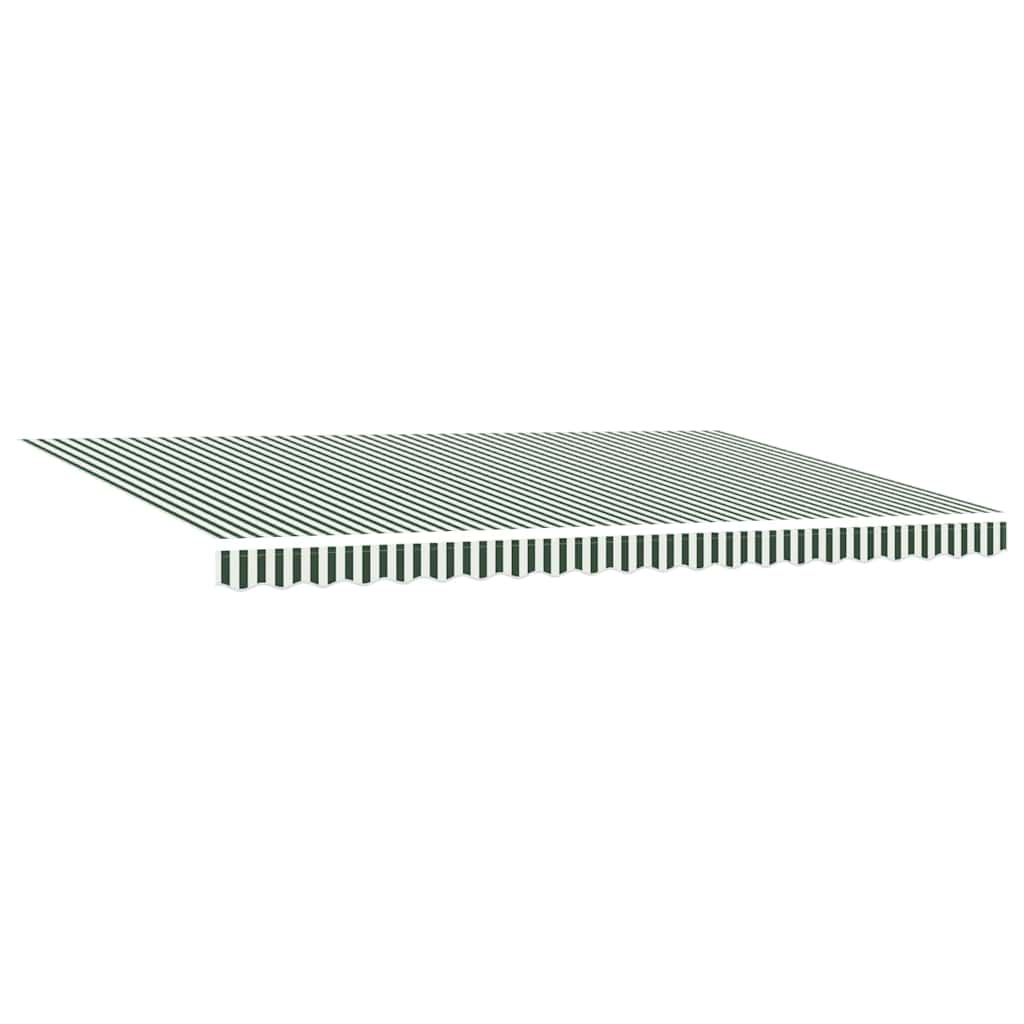 Retractable Awning Manual Green and White 500 x 300 cm
