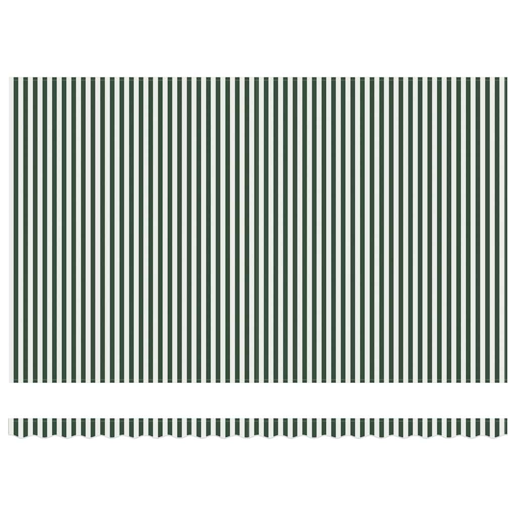 Retractable Awning Manual Green and White 500 x 300 cm