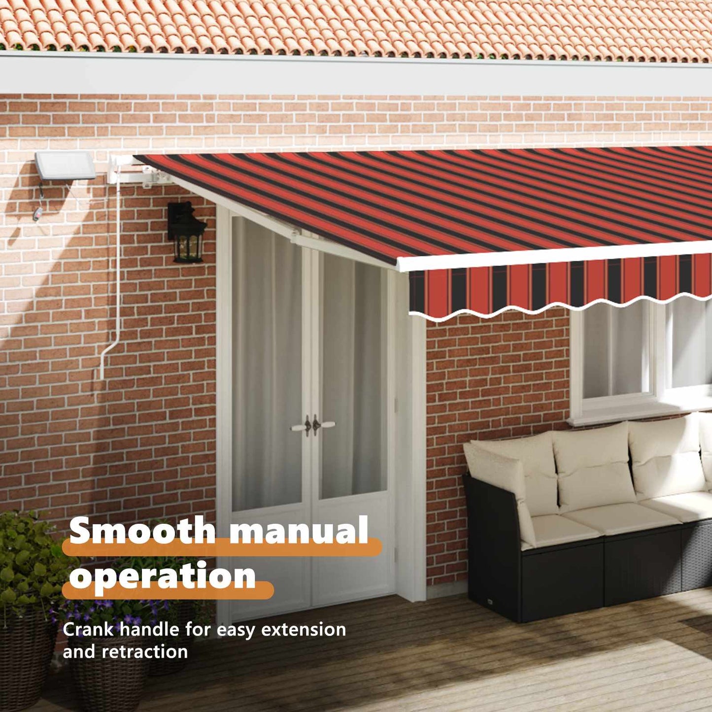 Retractable Awning Orange and brown 500 x 350 cm