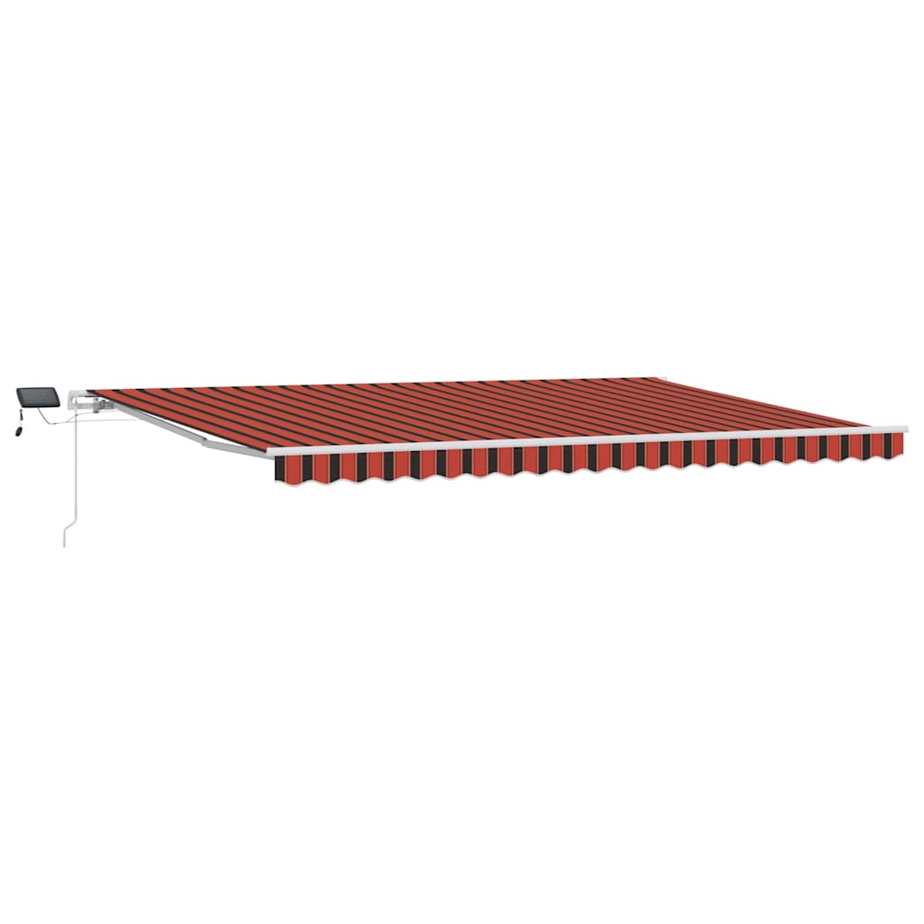 Retractable Awning with Orange and brown 500 x 350 cm Fabric
