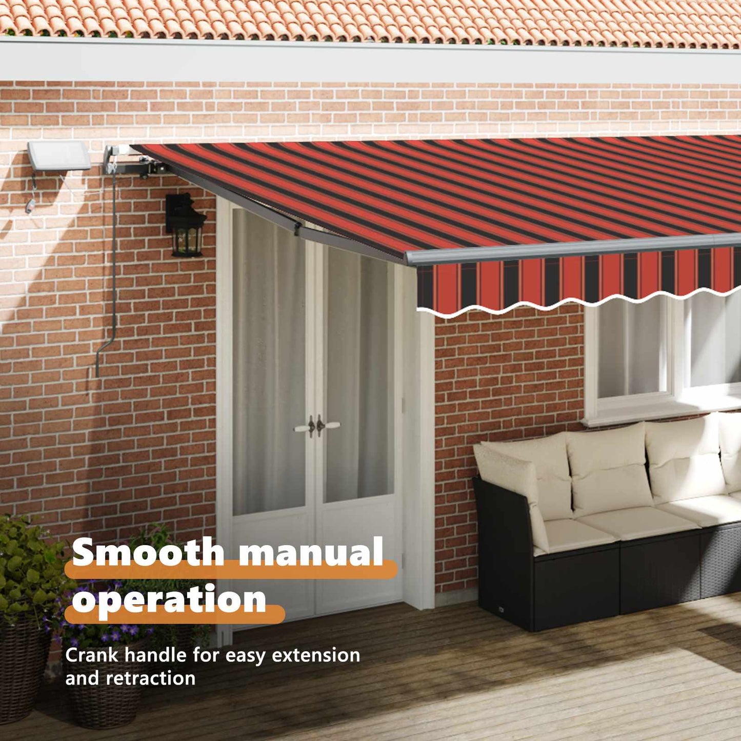Retractable Awning Orange and brown 500 x 350 cm