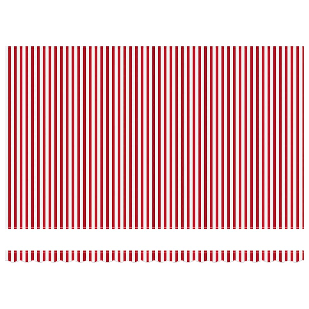 Retractable Awning Manual Red and White 500 x 350 cm