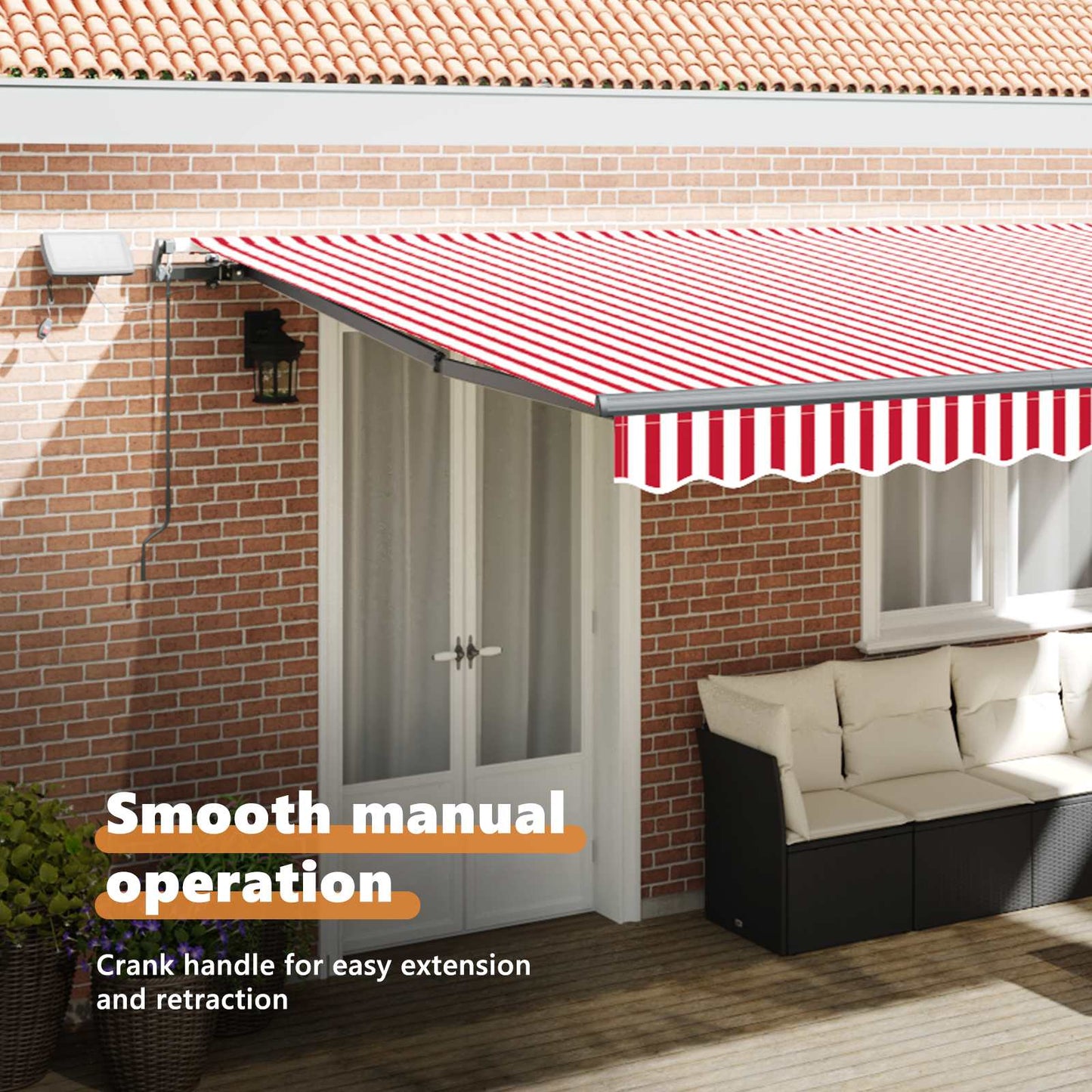 Retractable Awning Red and White 500 x 350 cm