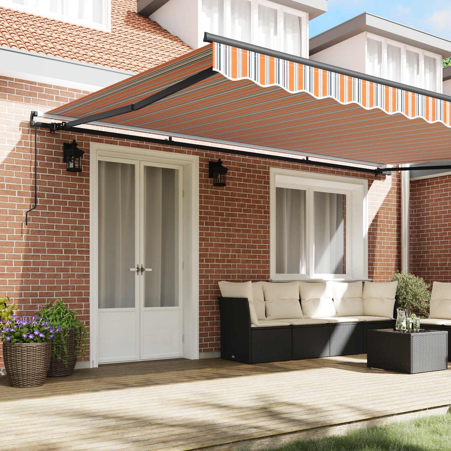 Retractable Awning Multicolour 500 x 350 cm