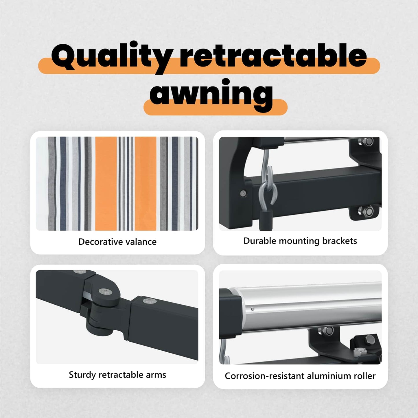 Retractable Awning Multicolour 500 x 350 cm