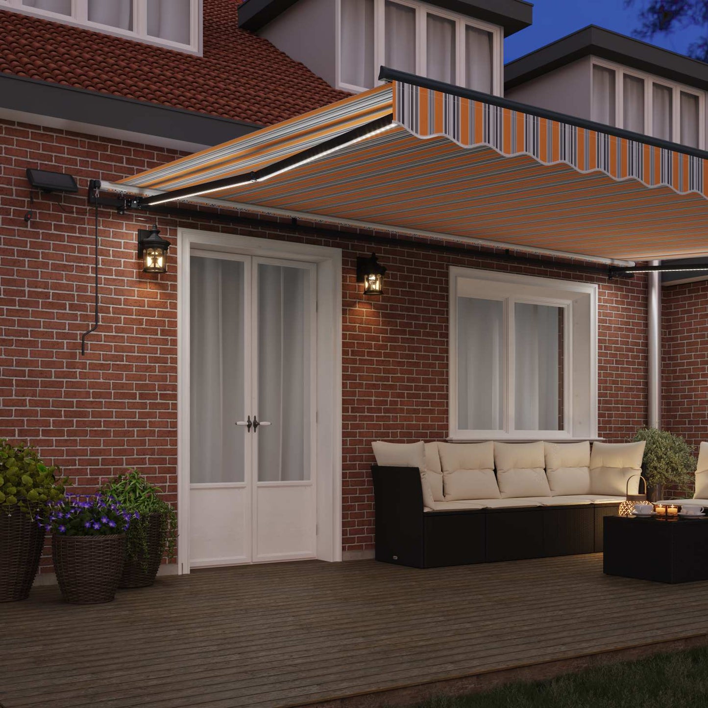 Retractable Awning Multicolour 500 x 350 cm