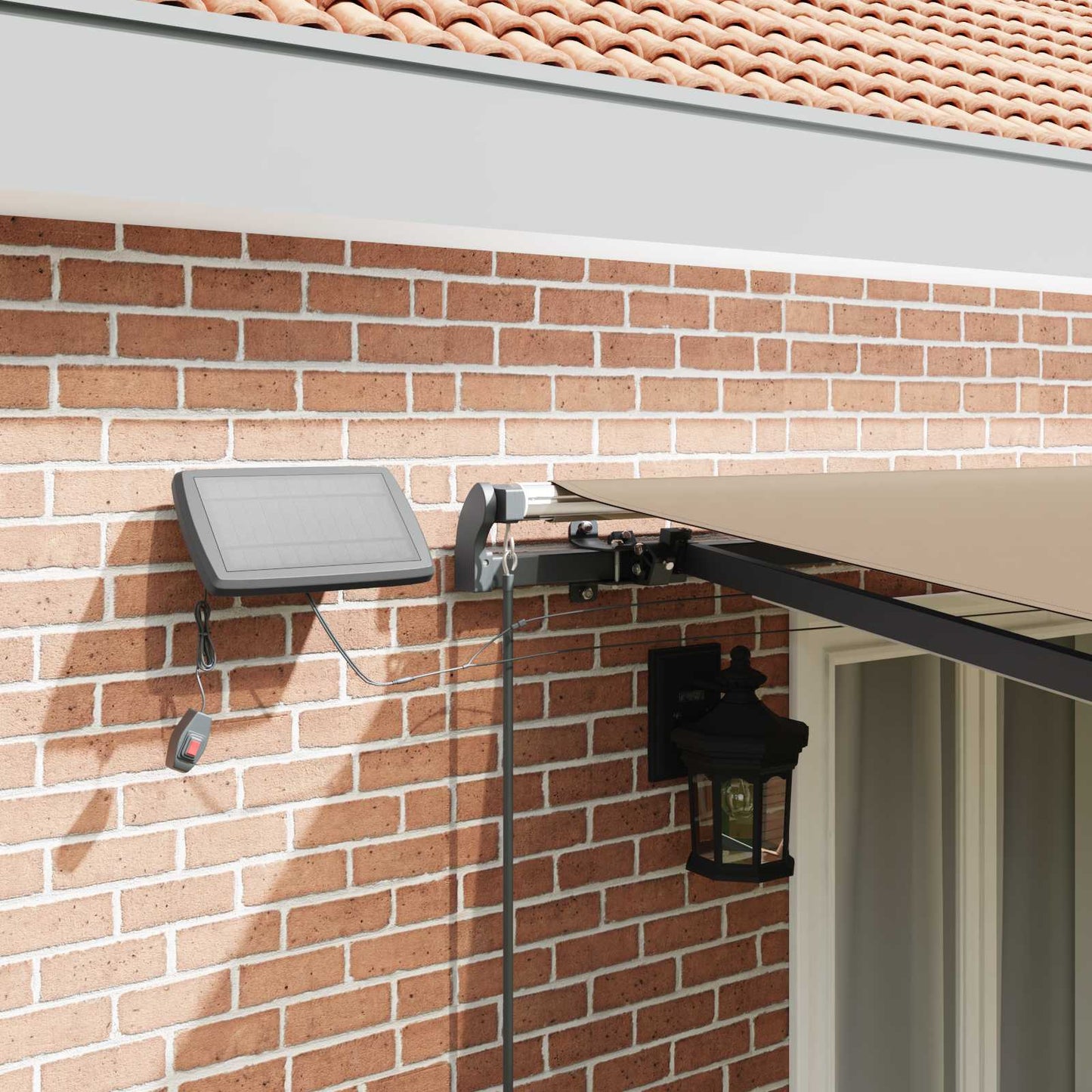 Retractable Awning Manual Beige 500 x 350 cm Fabric