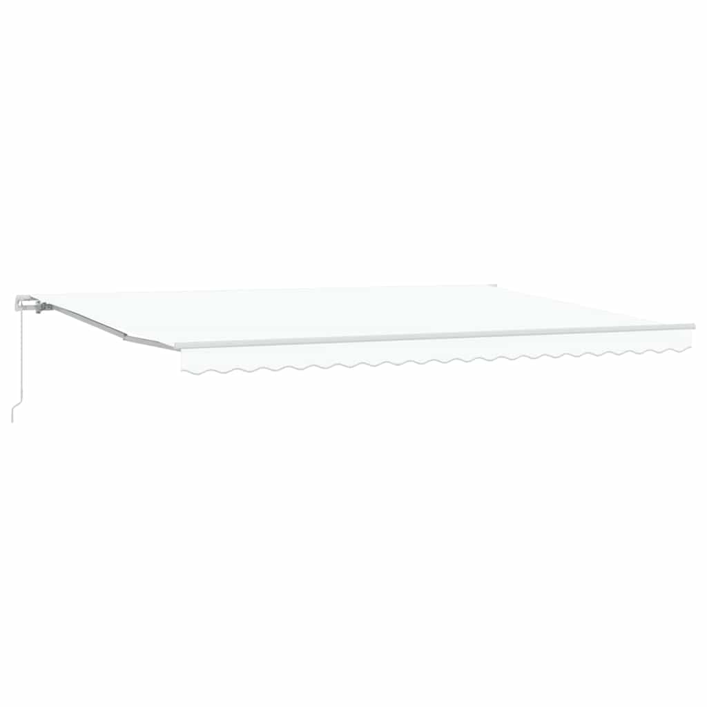 Retractable Awning White 500 x 350 cm Polyester and Aluminium