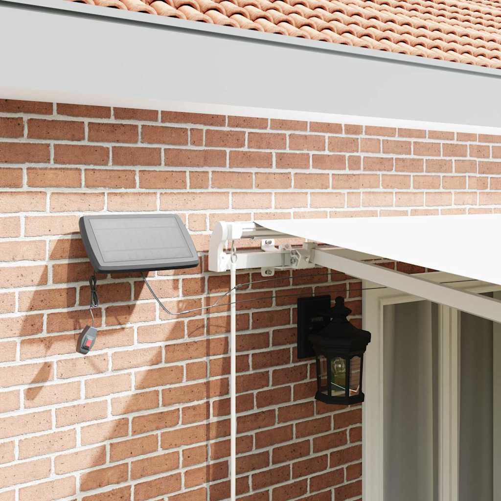 Retractable Awning Manual White 500 x 350 cm Fabric and Steel