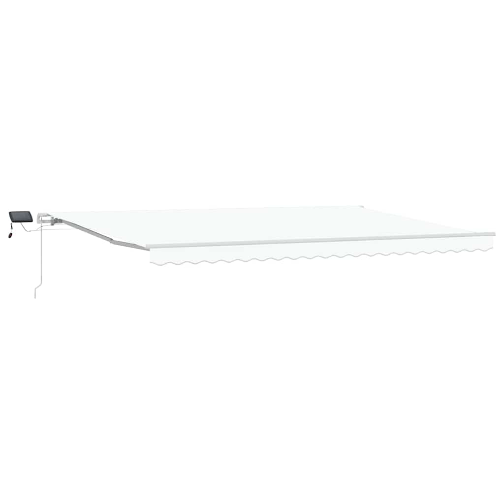 Retractable Awning Manual White 500 x 350 cm Fabric and Steel