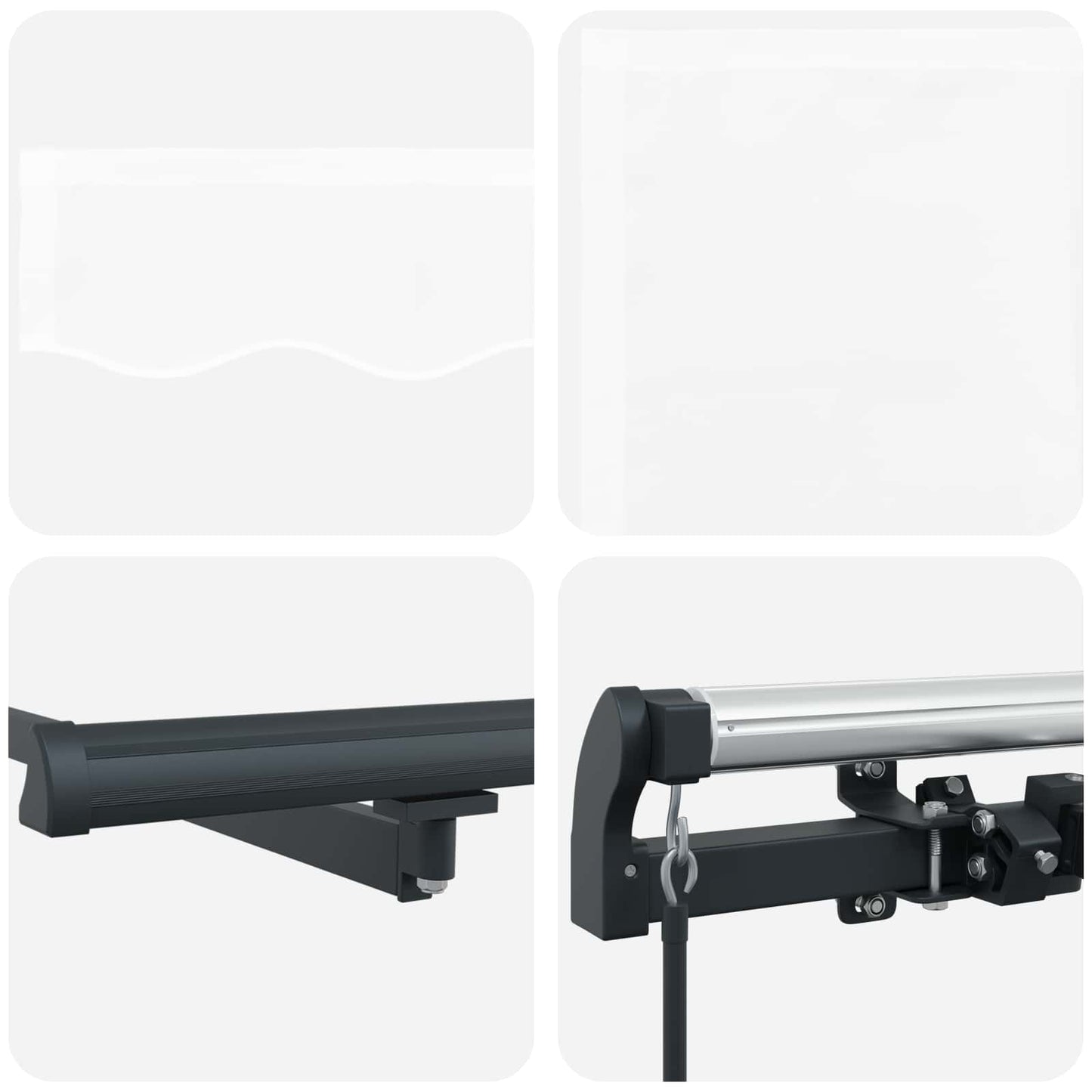 Retractable Awning White 500 x 350 cm Polyester and Steel