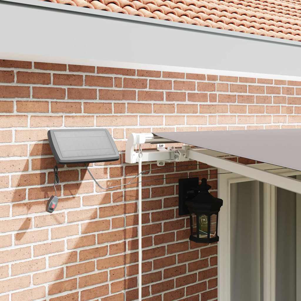Retractable Awning Light Grey 500 x 350 cm Fabric and Aluminium
