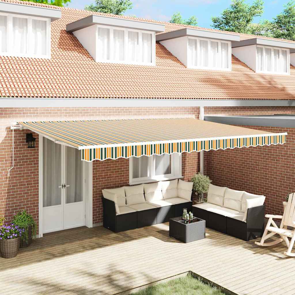 Retractable Awning Manual Multicolour 500 x 350 cm