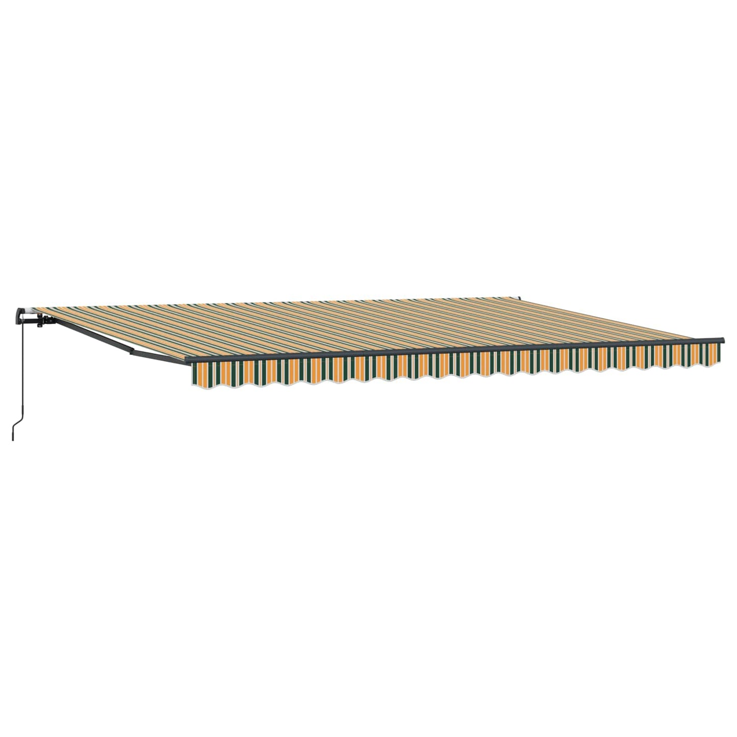 Retractable Awning Manual Green and yellow 500 x 350 cm
