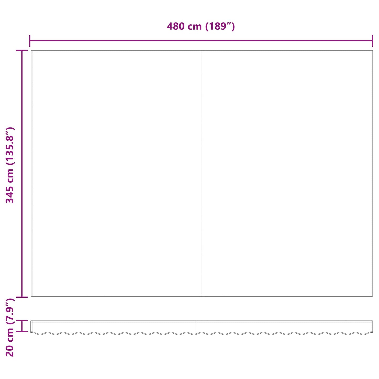 Retractable Awning Manual Green and White 500 x 350 cm