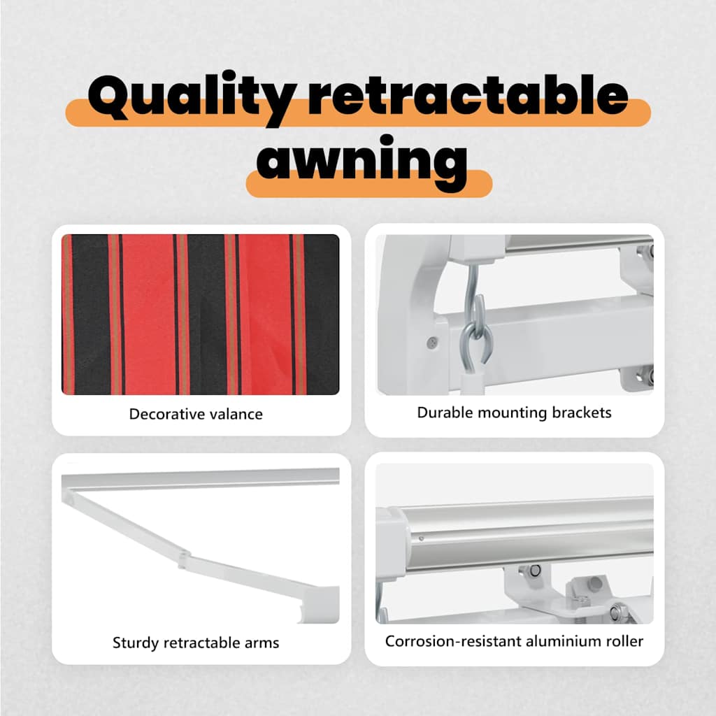 Retractable Awning Orange and Brown 600 x 300 cm
