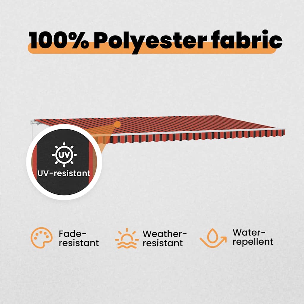 Retractable Awning Orange and Brown 600 x 300 cm